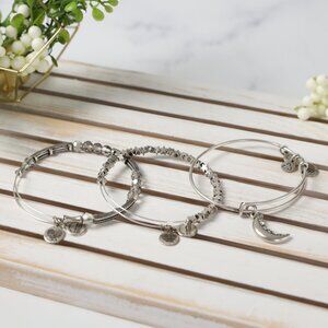 Alex and Ani 3 PC Bangle Bracelet with Moon